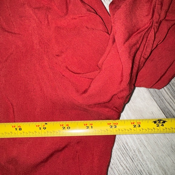 Grand & Greene Women Size L Rust Crimson White Floral Tunic Top Blouse Shirt - Picture 10 of 12